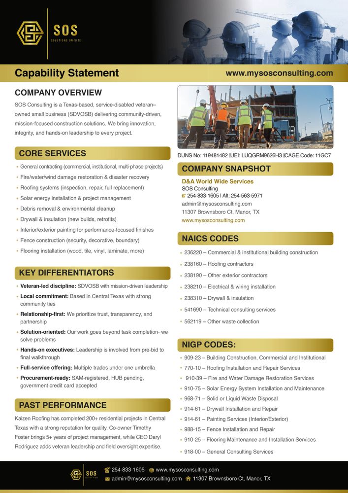 SOS Consulting - veterans service organization in Manor, TX