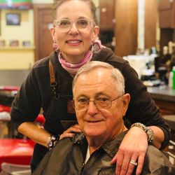 Mick's Barber Shop - The legend Barber Bill and Mick.