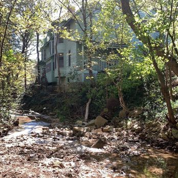 Bonniebrook Home & Museum - The home (taken from below in the brook). - Museums Near Me - Walnut Shade, Missouri