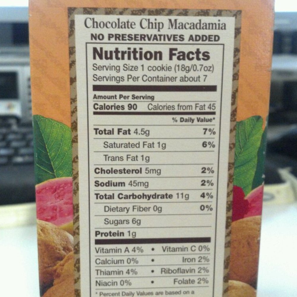 1 gram of Trans fat in each cookie! :(