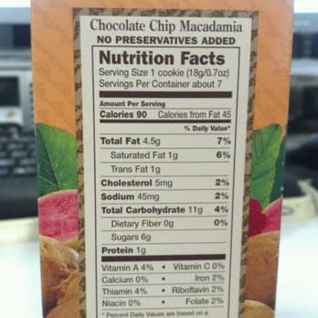 Kauai Kookie - 1 gram of Trans fat in each cookie! :( - Bakeries Near Me - Hanapepe, Hawaii Kauai Kookie - 1 gram of Trans fat in each cookie! :( - Bakeries Near Me - Hanapepe, Hawaii