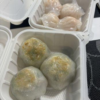 Dim Sum King - 108. Shrimp Dumplings and 202. Pan Fried Chives and Meat Dumplings - Dim Sum Near Me - Daly City, California