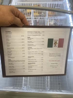 Menu photo 2 Taqueria Flavio Fredericksburg, VA