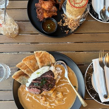 Hanuman Thai Eatery - Hat Yai Fried Chicken with Sticky Rice & Steak Massaman Curry - Thai Near Me - Costa Mesa, California