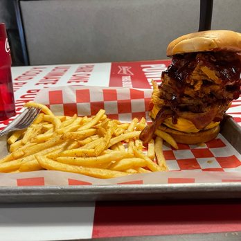 Sanford's Grub & Pub - The smokehouse stack! - Burgers Near Me - Dickinson, North Dakota