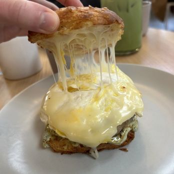 Hook And Press Donuts - Sausage, Egg and Cheese on Buttermilk Biscuit - Donuts Near Me - Santa Barbara, California