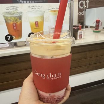 Gong Cha - crème brûlée strawberry puree drink - Taiwanese Near Me - Lewisville, Texas Gong Cha - crème brûlée strawberry puree drink - Taiwanese Near Me - Lewisville, Texas