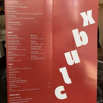Club X Speakeasy - Snacks and more drinks menu - Cocktail Bars Near Me - Chicago, Illinois