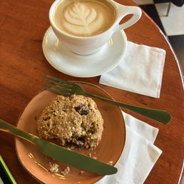 Vegan Scone and Hot Latte Vegan Scone and Hot Latte