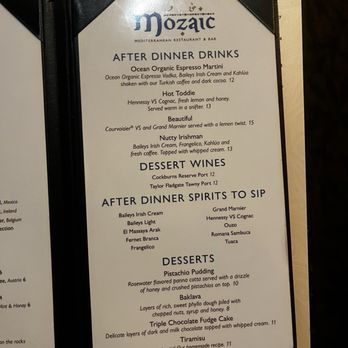Mozaic - Menu - Mediterranean Near Me - Santa Cruz, California