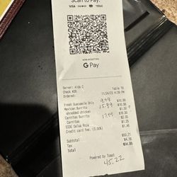Los Primo’s Mexican Restaurant - My bill with inflated prices that didn't match the menu. I did pay the meal tax on the correct amount.