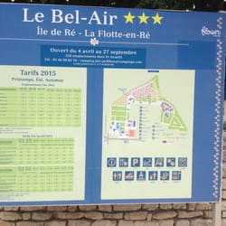 Camping le Bel Air - Kaart van de camping met de tarieven