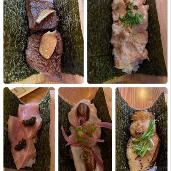 Yonsei Handrolls - The Baller set - A5 Wagyu, Crab, Toro and Caviar, Seared Albacore and Black Cod with Truffle Butter - Japanese Near Me - Oakland, California Yonsei Handrolls - The Baller set - A5 Wagyu, Crab, Toro and Caviar, Seared Albacore and Black Cod with Truffle Butter - Japanese Near Me - Oakland, California