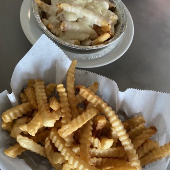 Grammas Pizza - My plain fries and boyfriends cheese fries - Pizza Near Me - Cincinnati, Ohio