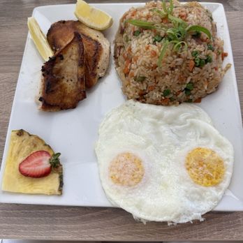 Moena Cafe Daybreak - Fish breakfast with fried rice - Hawaiian Near Me - South Jordan, Utah