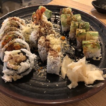 Full Moon Sushi - Spider roll, crunchy roll, and caterpillar roll. - Japanese Near Me - San Clemente, California Full Moon Sushi - Spider roll, crunchy roll, and caterpillar roll. - Japanese Near Me - San Clemente, California