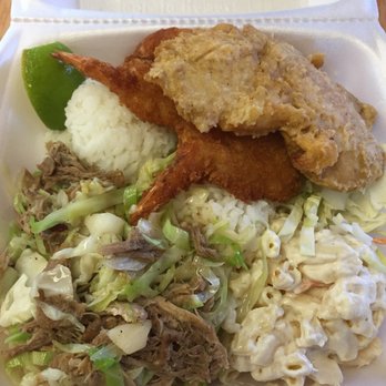 Hula Wok BBQ - #1 Seafood Combo Plate with Kalua Pork - Chinese Near Me - San Ramon, California Hula Wok BBQ - #1 Seafood Combo Plate with Kalua Pork - Chinese Near Me - San Ramon, California