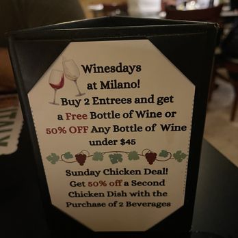Milano Italian Grille - specials - Italian Near Me - Ocala, Florida