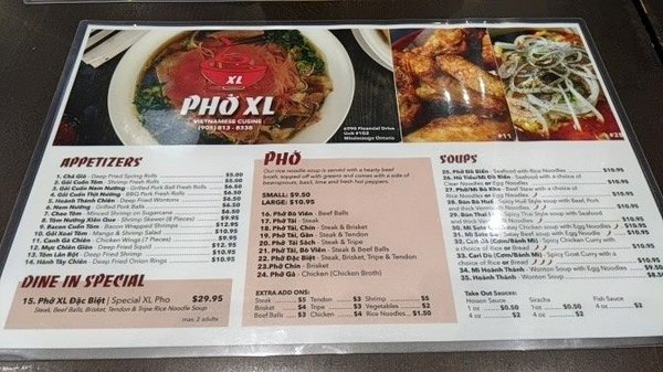 Menu photo 4 Pho XL Mississauga, ON