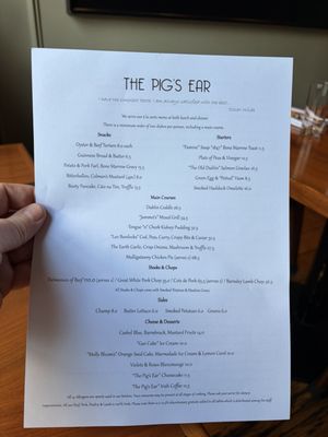 Menu photo 2 The Pig's Ear Dublin, D Menu photo 2 The Pig's Ear Dublin, D