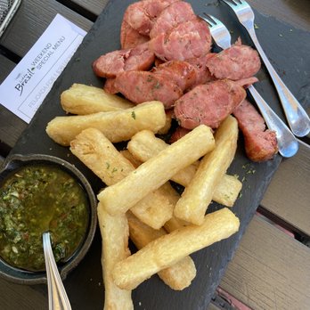 Little Brazil - Linguia com mandioca -Brazilian sausage and yucca - Brazilian Near Me - Miami Beach, Florida