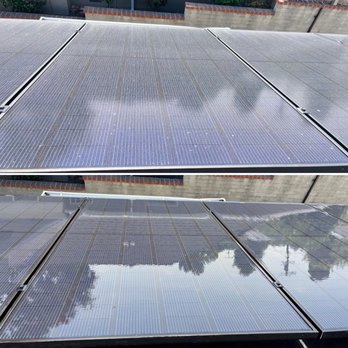 Professional Solar Panel Cleaning - Before and after. - Solar Panel Cleaning Near Me - Pasadena, California Professional Solar Panel Cleaning - Before and after. - Solar Panel Cleaning Near Me - Pasadena, California