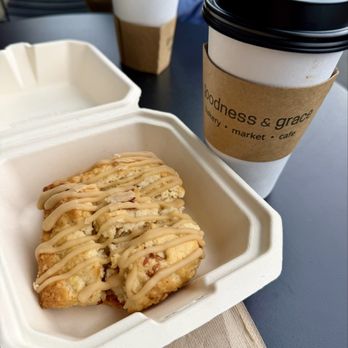 Goodness & Grace - Maple bacon biscuit and chai latte - Coffee & Tea Near Me - Warrenton, Virginia Goodness & Grace - Maple bacon biscuit and chai latte - Coffee & Tea Near Me - Warrenton, Virginia