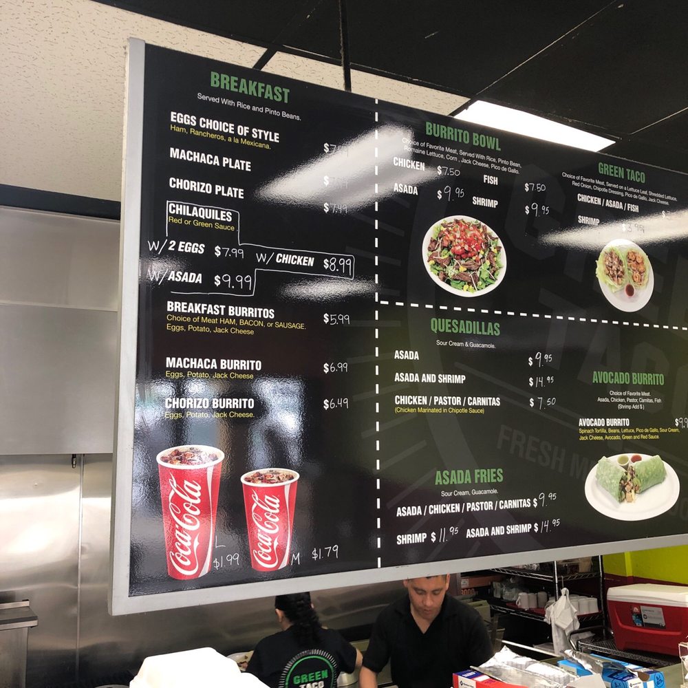 Green Taco - Menu - Mexican Near Me - Riverside, California Green Taco - Menu - Mexican Near Me - Riverside, California
