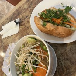 22. Phở Chay & 03. Bánh Mì - Vietnamese Sandwich (with tofu)