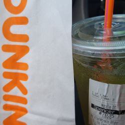 Dunkin' - Kiwi Watermelon Refresher Powdered donut