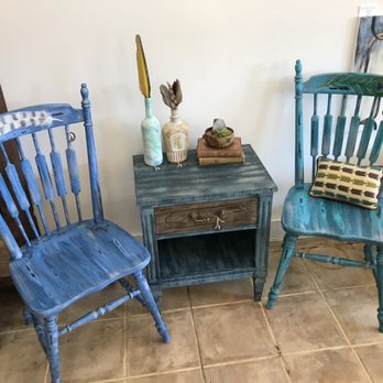 Blue Plume Studio - Chalk paint from American Paint Company- chairs and side table - Art Galleries Near Me - Chino Valley, Arizona