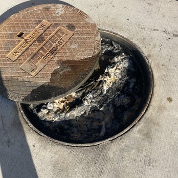 Triple G Hydrojetting - Sanitation line back up into a grease trap interceptor. We open main line and free flow now. - Hydro-jetting Near Me Triple G Hydrojetting - Sanitation line back up into a grease trap interceptor. We open main line and free flow now. - Hydro-jetting Near Me