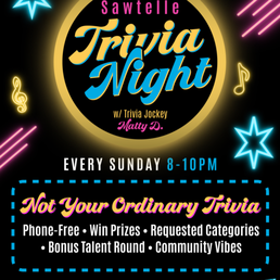 flyer for R&B's new Sunday night trivia flyer for R&B's new Sunday night trivia