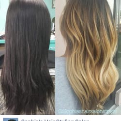 Sophia's Hair Styling Salon - From black to blonde first session.