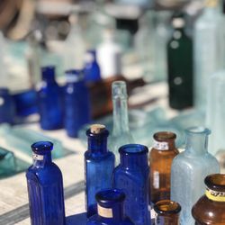 Covington Antiques And Uniques Festival - Antique bottles...live the cobalt blue