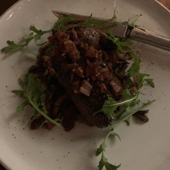 Manuela - Wood grilled red deer loin bacon vinaigrette, maitake - New American Near Me - Los Angeles, California Manuela - Wood grilled red deer loin bacon vinaigrette, maitake - New American Near Me - Los Angeles, California