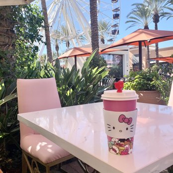 Hello Kitty Cafe - Table outside and drink - Cafes Near Me - Irvine, California