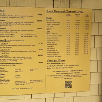 Sam's Deli - Menu (1) - Delis Near Me - Eastham, Massachusetts