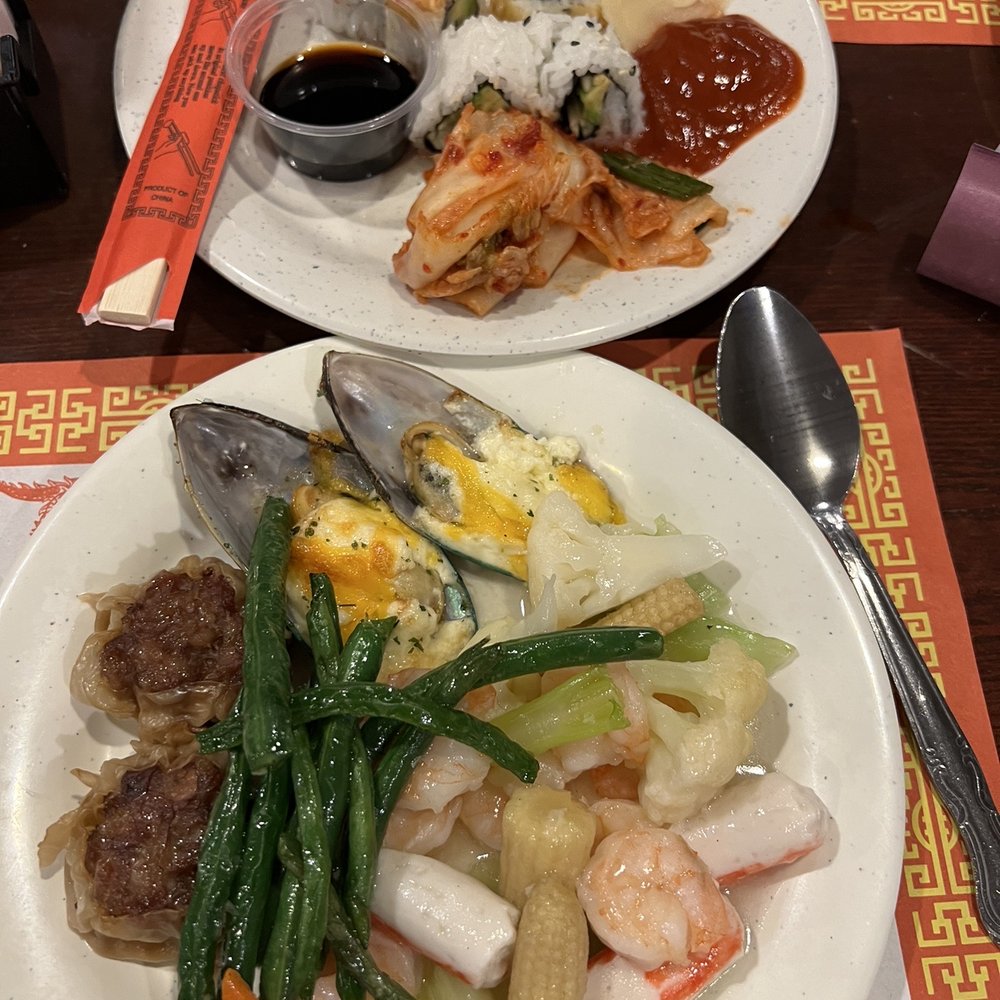 Super World Buffet - Vegetable chop suey, pork siomai, kimchi, sushi, and cream cheese mussels - Buffets Near Me - Apple Valley, Minnesota Super World Buffet - Vegetable chop suey, pork siomai, kimchi, sushi, and cream cheese mussels - Buffets Near Me - Apple Valley, Minnesota
