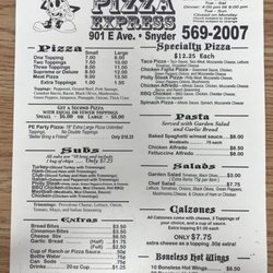 Pizza Express - Menu