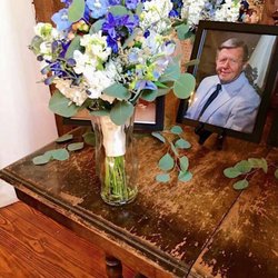 An example of a lovely hand-tied bouquet, in remembrance.