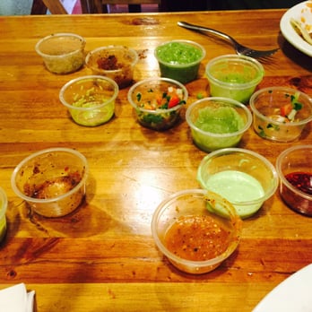 Sergio's - some of the many salsas. so good!!! - Mexican Near Me - Park City, Utah