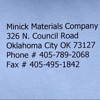Minick Materials - Receipt - Building Supplies Near Me - Choctaw, Oklahoma Minick Materials - Receipt - Building Supplies Near Me - Choctaw, Oklahoma