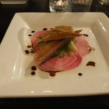 Dundee Rep Theatre - Smoked mackerel with pickled candied beetroot and cucumber relish - Performing Arts Near Me - Dundee, DND Dundee Rep Theatre - Smoked mackerel with pickled candied beetroot and cucumber relish - Performing Arts Near Me - Dundee, DND