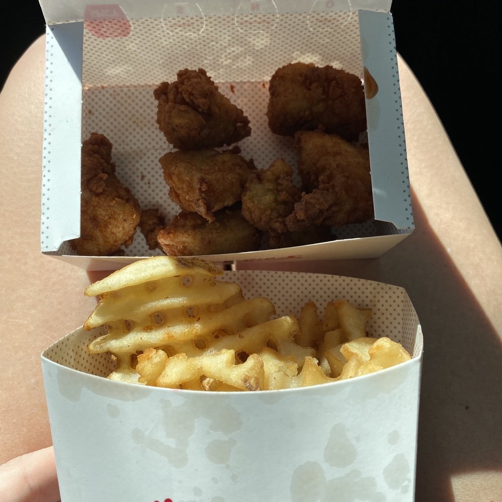 8 piece chicken and waffle fries. 8 piece chicken and waffle fries.