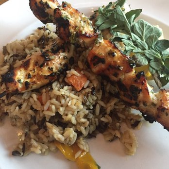 Opa! Authentic Greek - Campbell - Chicken skewer with rice pilaf! - Greek Near Me - Campbell, California