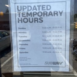 Subway - Hours