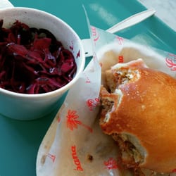 La Cubana - Cubano medianoche and red cabbage slaw. Yum!