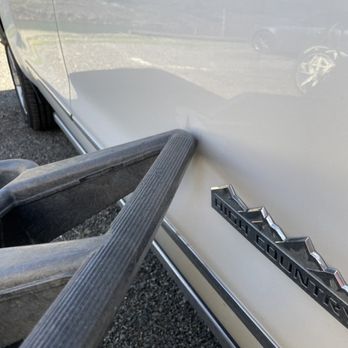Dent Solution - Somebody ran a plastic wheelbarrow into the side of it, nice size dent. - Mobile Dent Repair Near Me - Napa, California Dent Solution - Somebody ran a plastic wheelbarrow into the side of it, nice size dent. - Mobile Dent Repair Near Me - Napa, California
