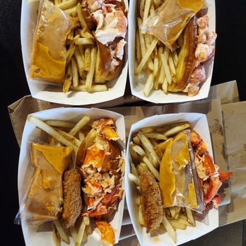 Angie's Lobster - Two cold lobster rolls and two warm lobster rolls. - Seafood Near Me - Tempe, Arizona Angie's Lobster - Two cold lobster rolls and two warm lobster rolls. - Seafood Near Me - Tempe, Arizona